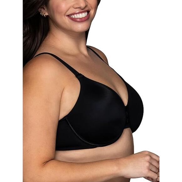 New Vanity Fair Womens 32DDD Black Beauty Back Smoothing Underwire Minimizer Bra - Picture 3 of 6